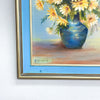Vintage Painting Daisies In Blue Vase Signed By Artist