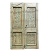 Vintage Pair Of Carved Baltic Pine Egyptian French Doors
