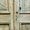 Vintage Pair Of Carved Baltic Pine Egyptian French Doors