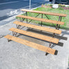 Vintage Pine and Wrought Steel Bleacher Seating Stand