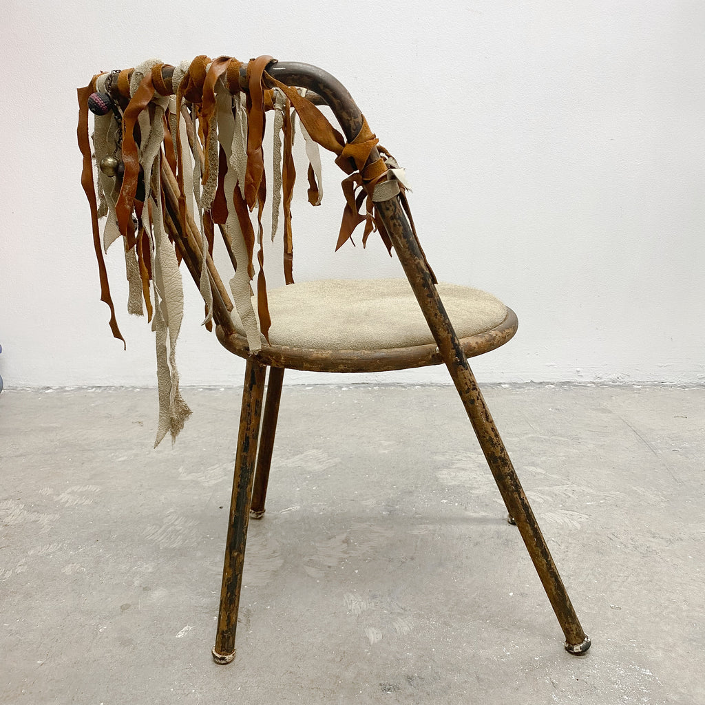 Vintage Rustic Leather Armchair 