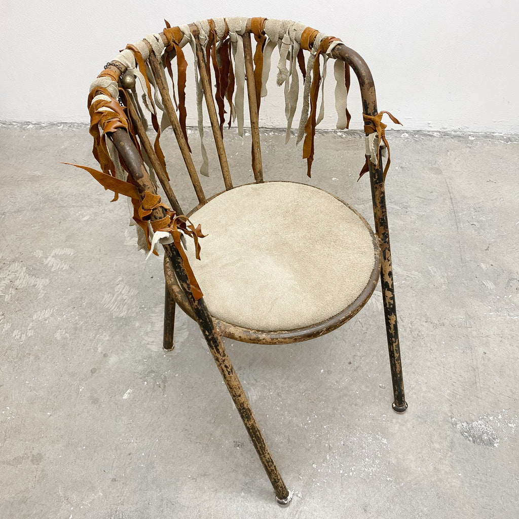 Vintage Rustic Leather Armchair 