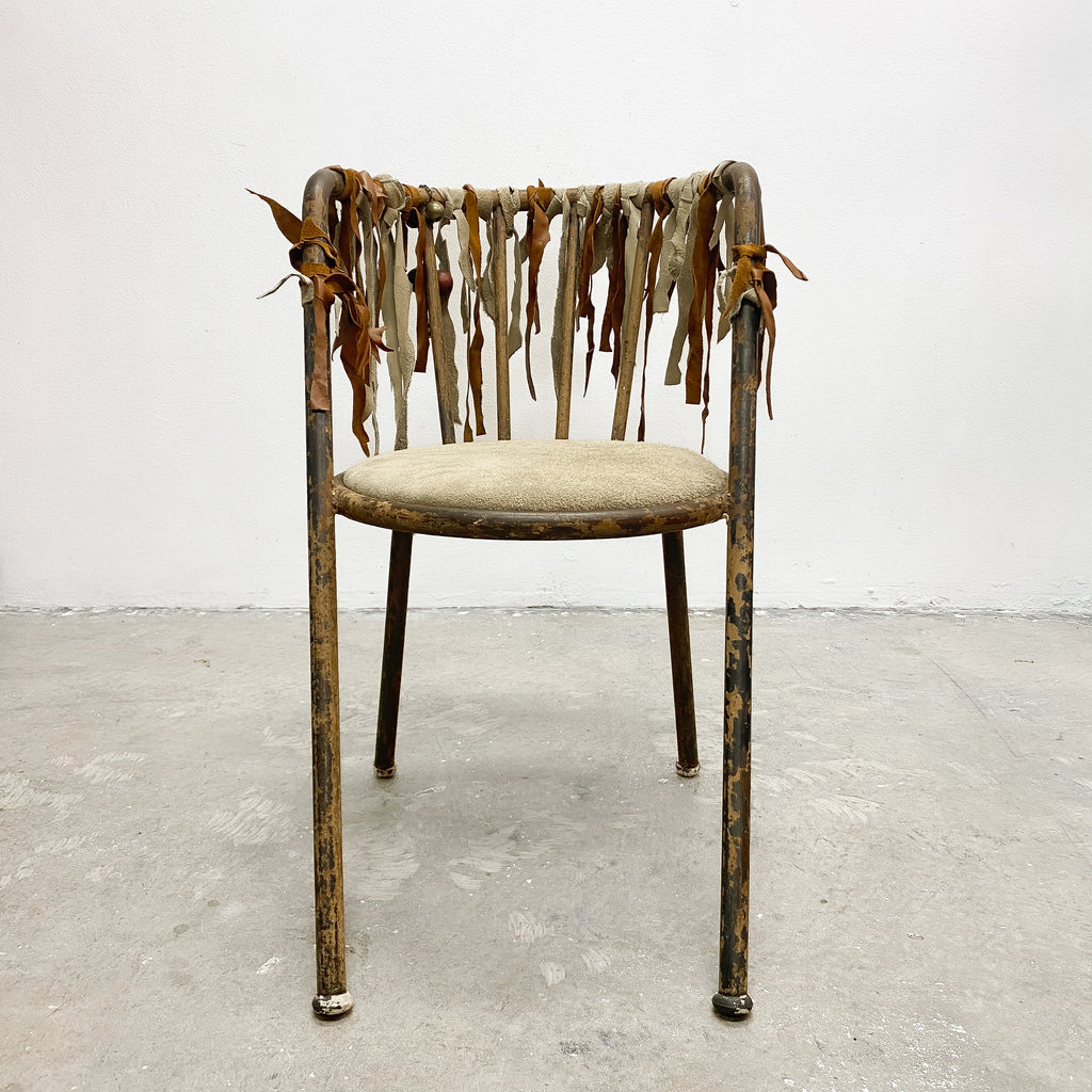 Vintage Rustic Leather Armchair 
