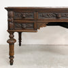 Vintage Solid Oak Carved Desk