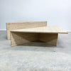 Vintage Split Level Sectional Origami Unfilled Travertine Coffee Table