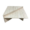 Vintage Split Level Sectional Origami Unfilled Travertine Coffee Table