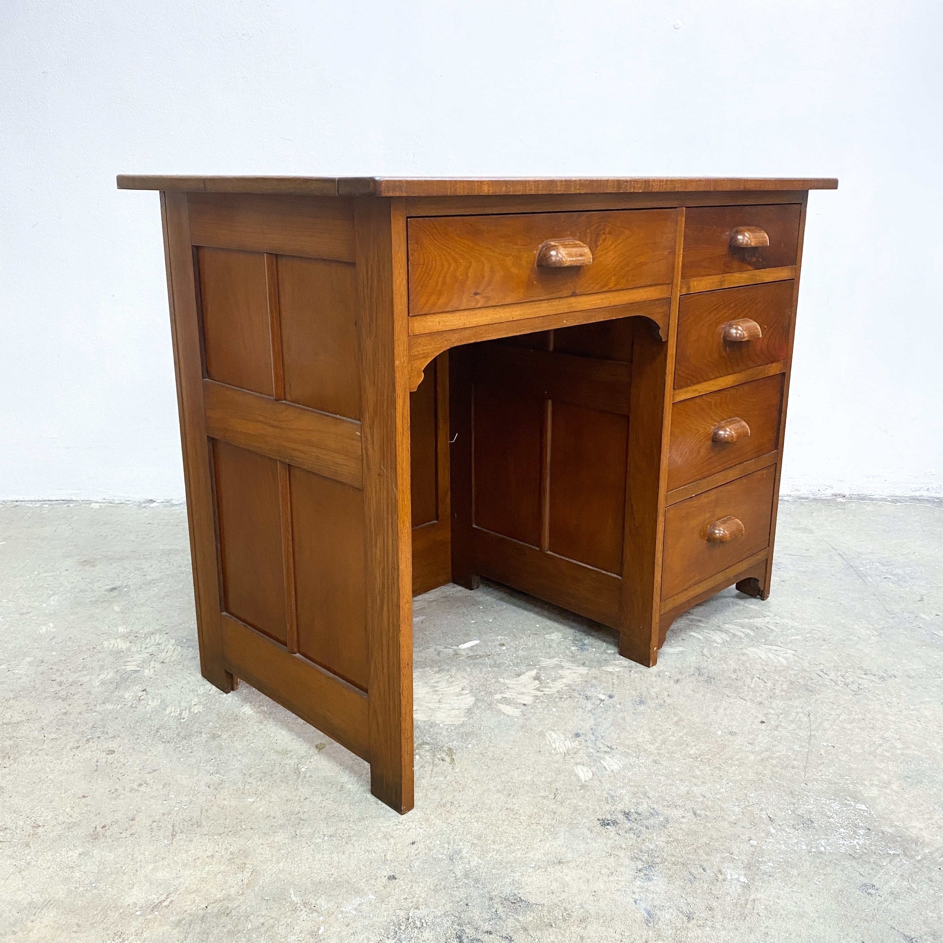 Vintage Tasmanian Blackwood Desk With Leather Top– The Design Ark