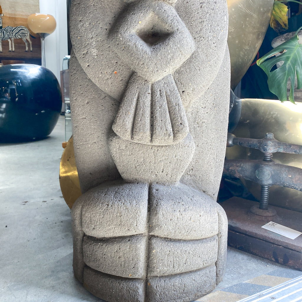 Vintage Tiki Totoms In Cast Concrete
