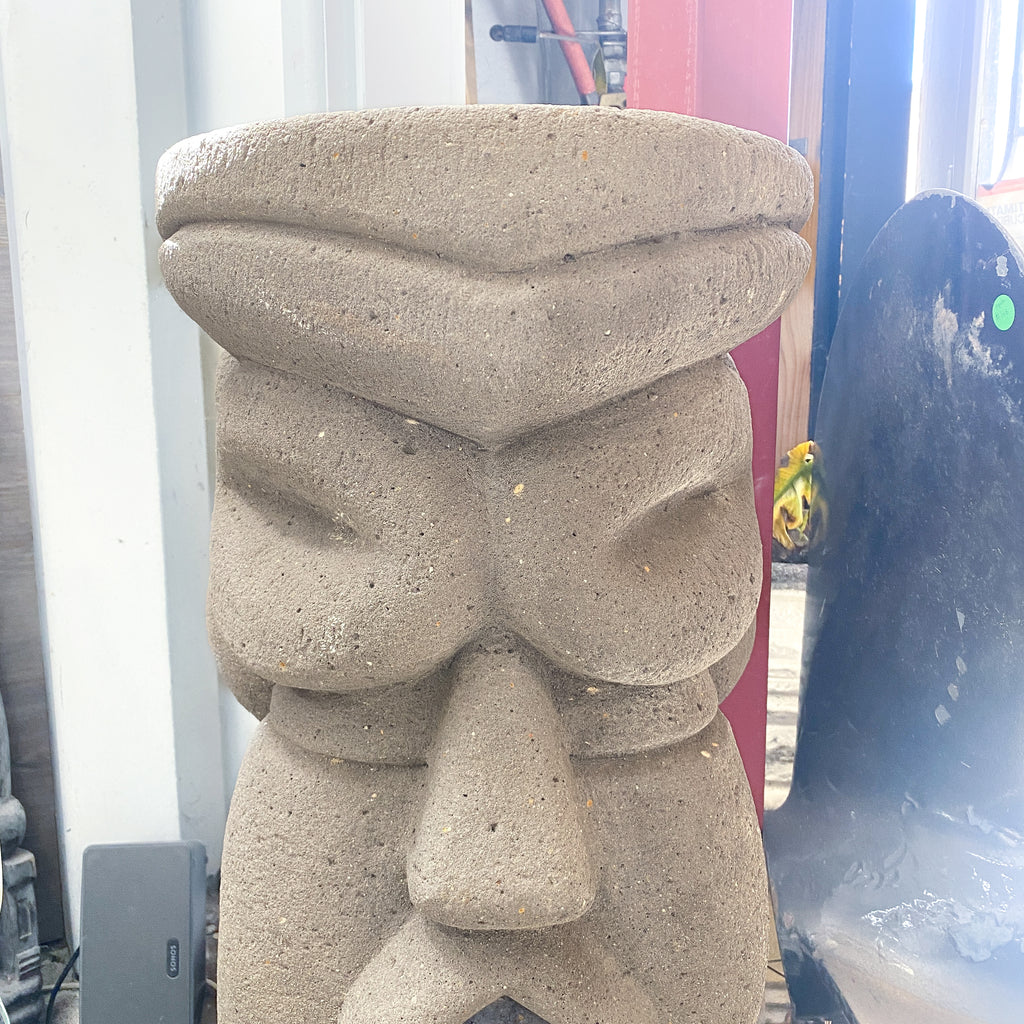 Vintage Tiki Totoms In Cast Concrete