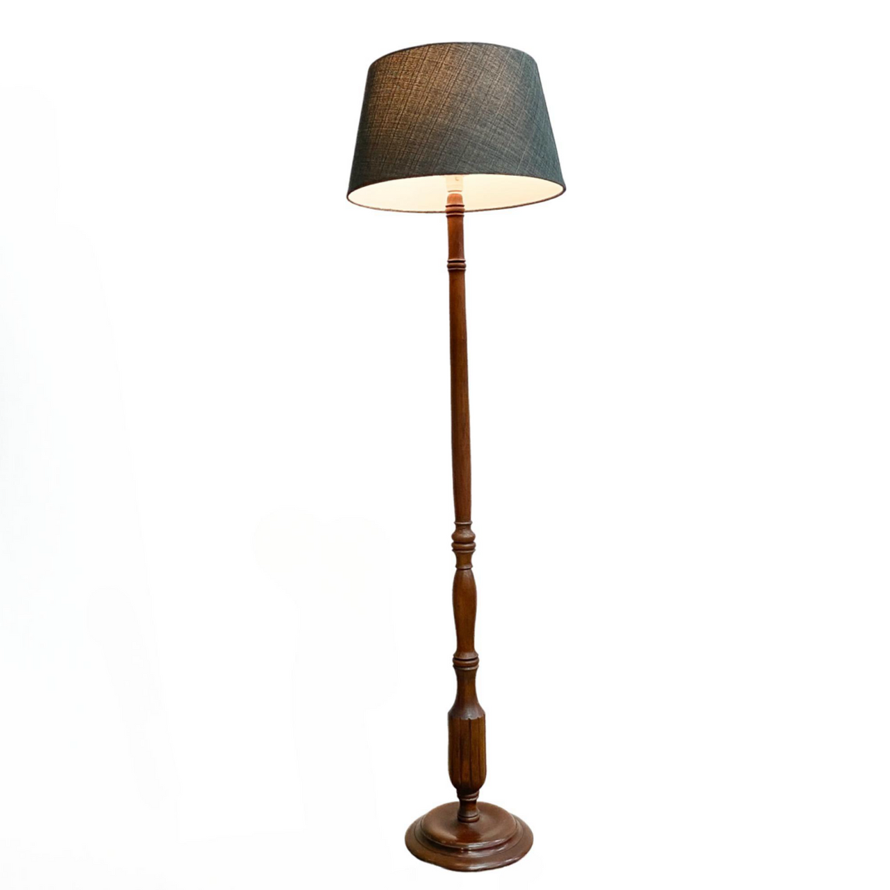 Vintage Turned Wooden Floor Lamp