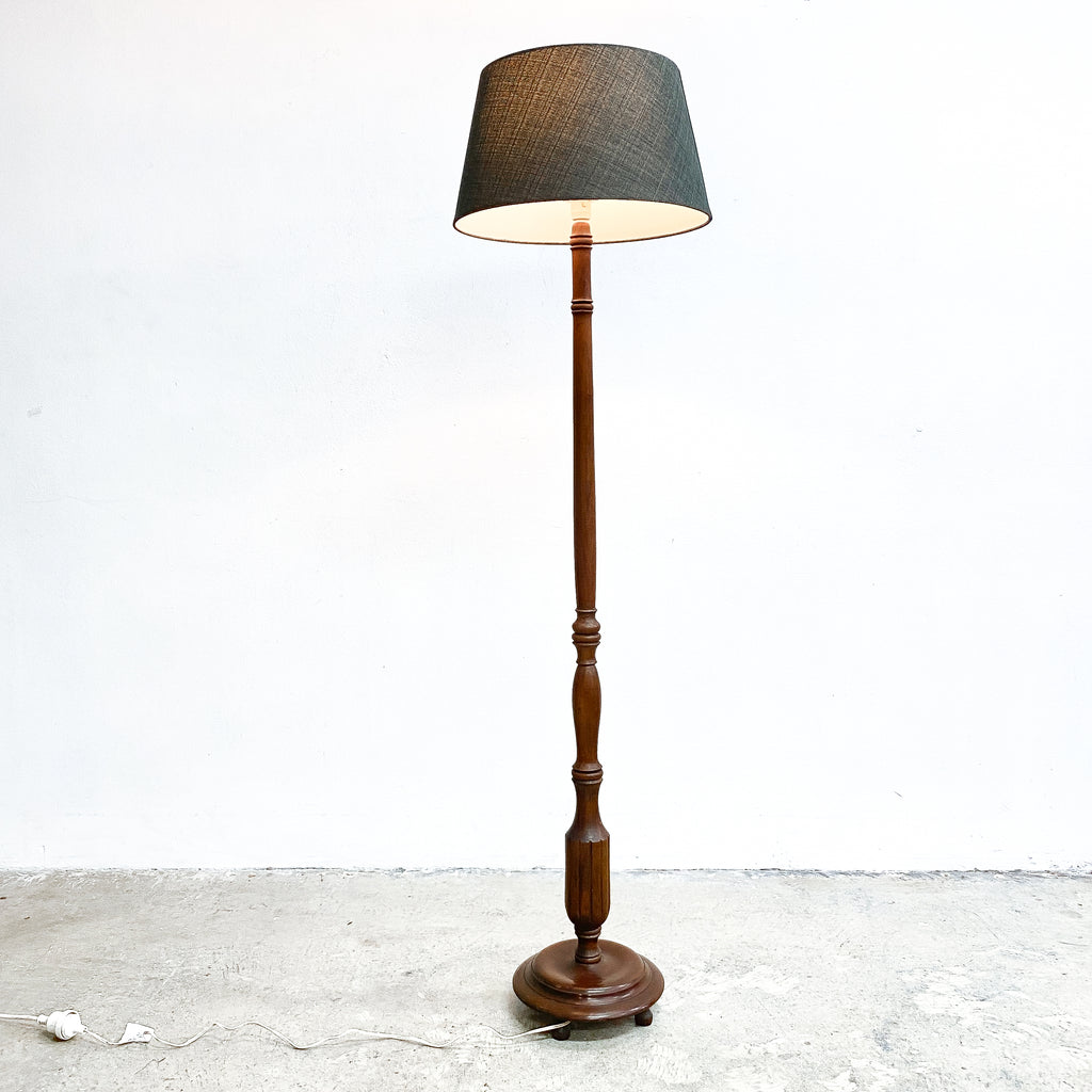 Vintage Turned Wooden Floor Lamp