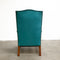 Vintage Turquoise Velvet Wingback Armchair