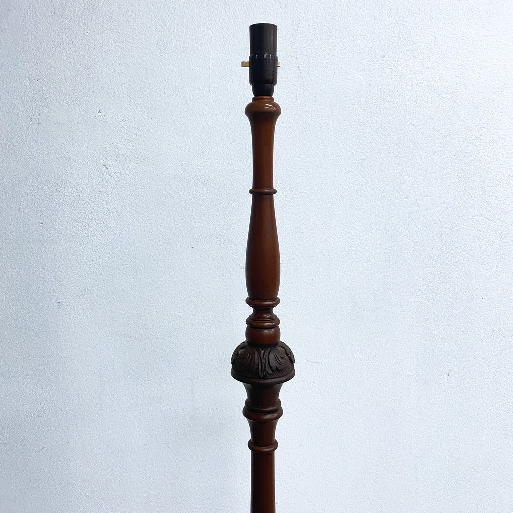 Vintage Wooden Turned Tri Foot Lamp Base