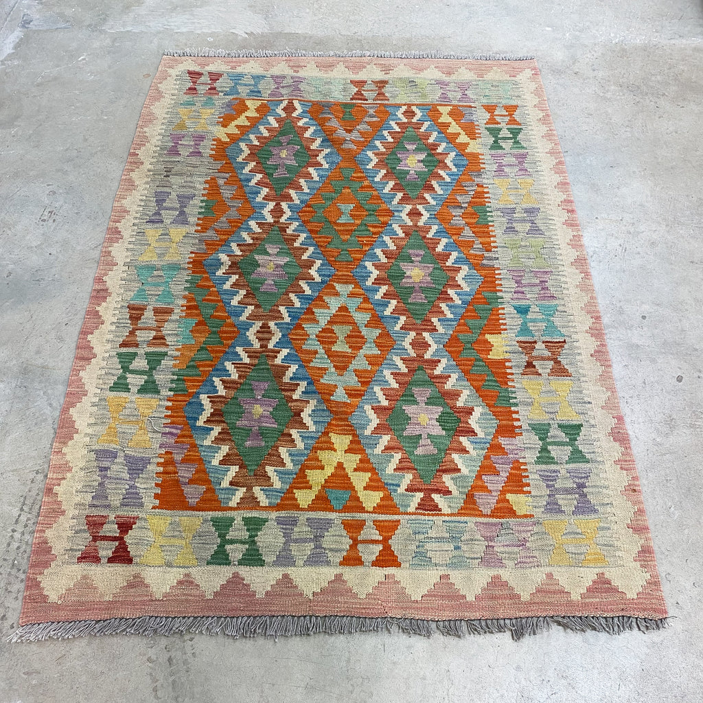 Vintage Hand Knotted Wool Kilim Rug