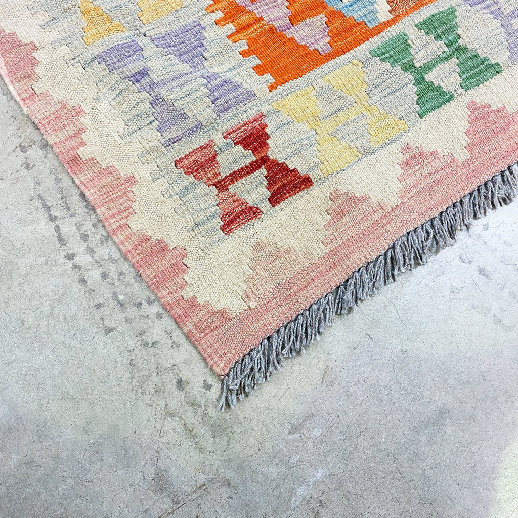 Vintage Hand Knotted Wool Kilim Rug