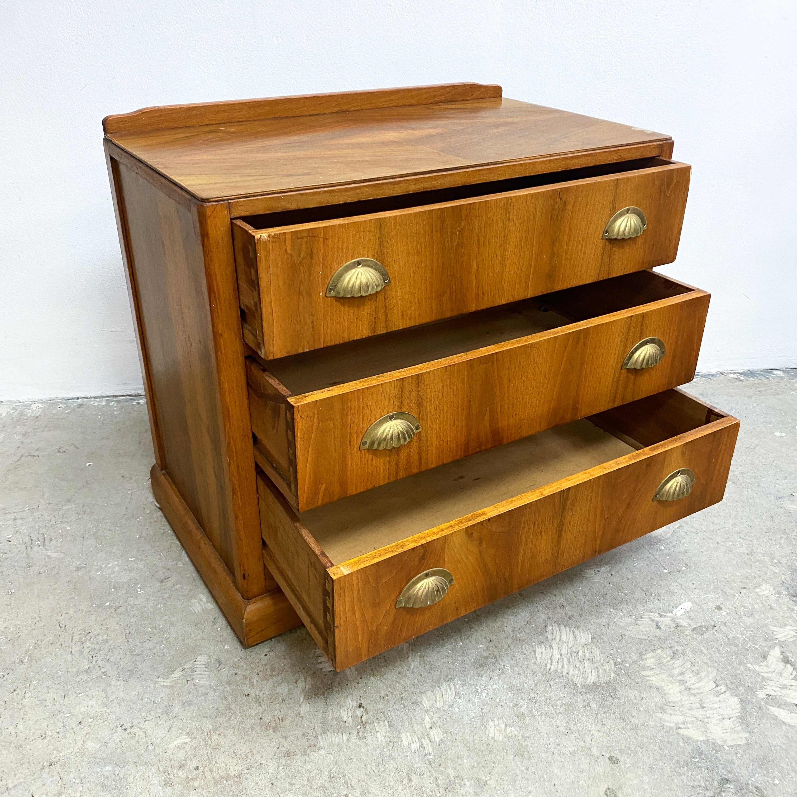 Vintage Chest Of Drawers With Brass Shell Handles– The Design Ark