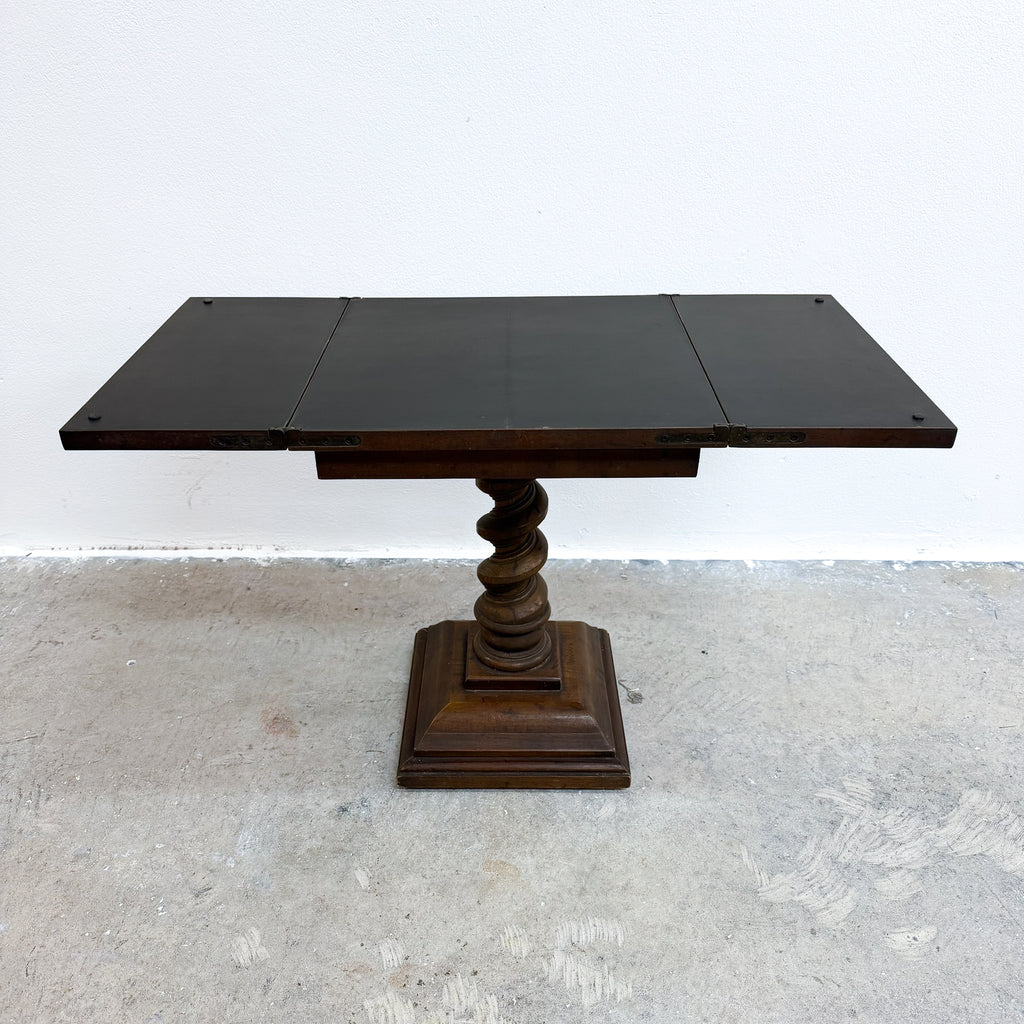 Vintage Drexel Expanding Side Table With Barley Twist Pedestal Base