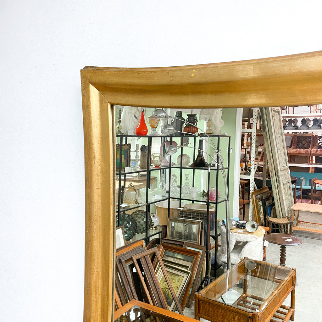 Vintage Gold Gilt Curved Framed Mirror