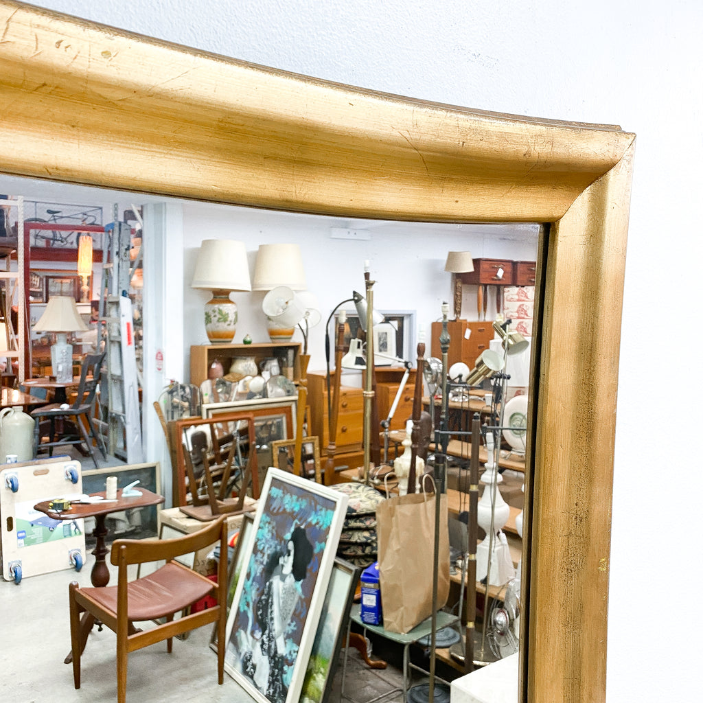 Vintage Gold Gilt Curved Framed Mirror