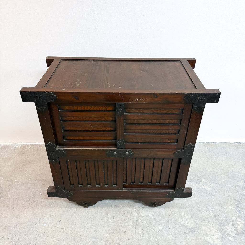 Vintage Japanese Merchants Chest On Wheels