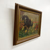 Vintage Oil Painting Of Rural Scene With Horses 