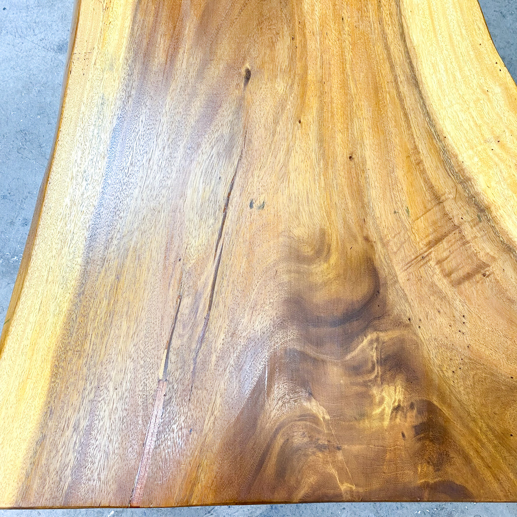 Vintage Organic Form Solid Wood Slab Coffee Table