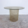 Vintage Round Glass Side Table With Etching Details