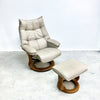 Ecornes Norwegian Stressless Leather Recliner Armchair With Footstool 
