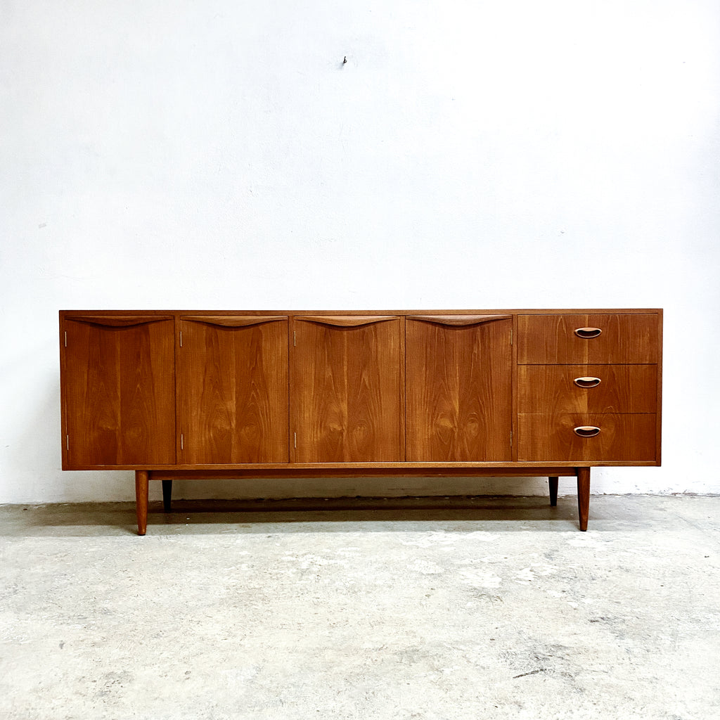 Mid century chiswell wave handled sideboard