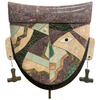 Pair Late 20th Century Tessellated Stone Sculptural Face Mask - Attrib. Joseph De Castro