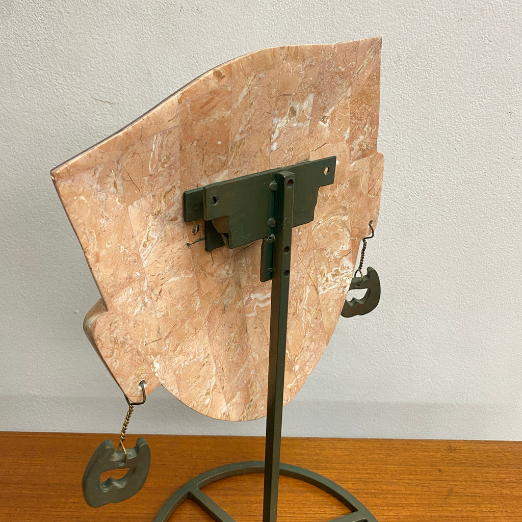 Pair Late 20th Century Tessellated Stone Sculptural Face Mask - Attrib. Joseph De Castro