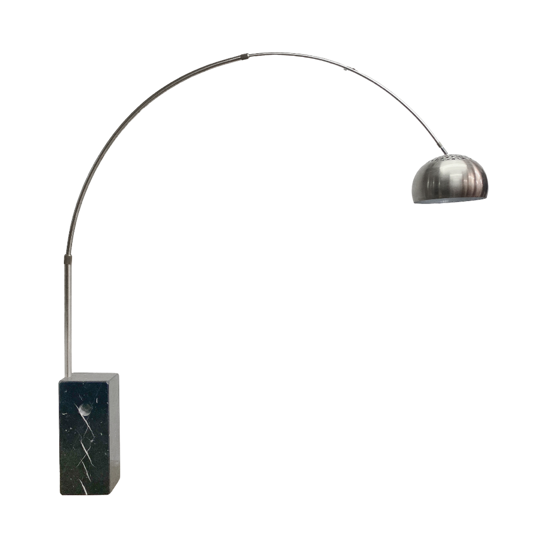 Telescopic Arm Arc Floor Lamp Black Marble Base