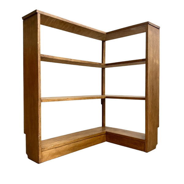 mid century corner book shelf