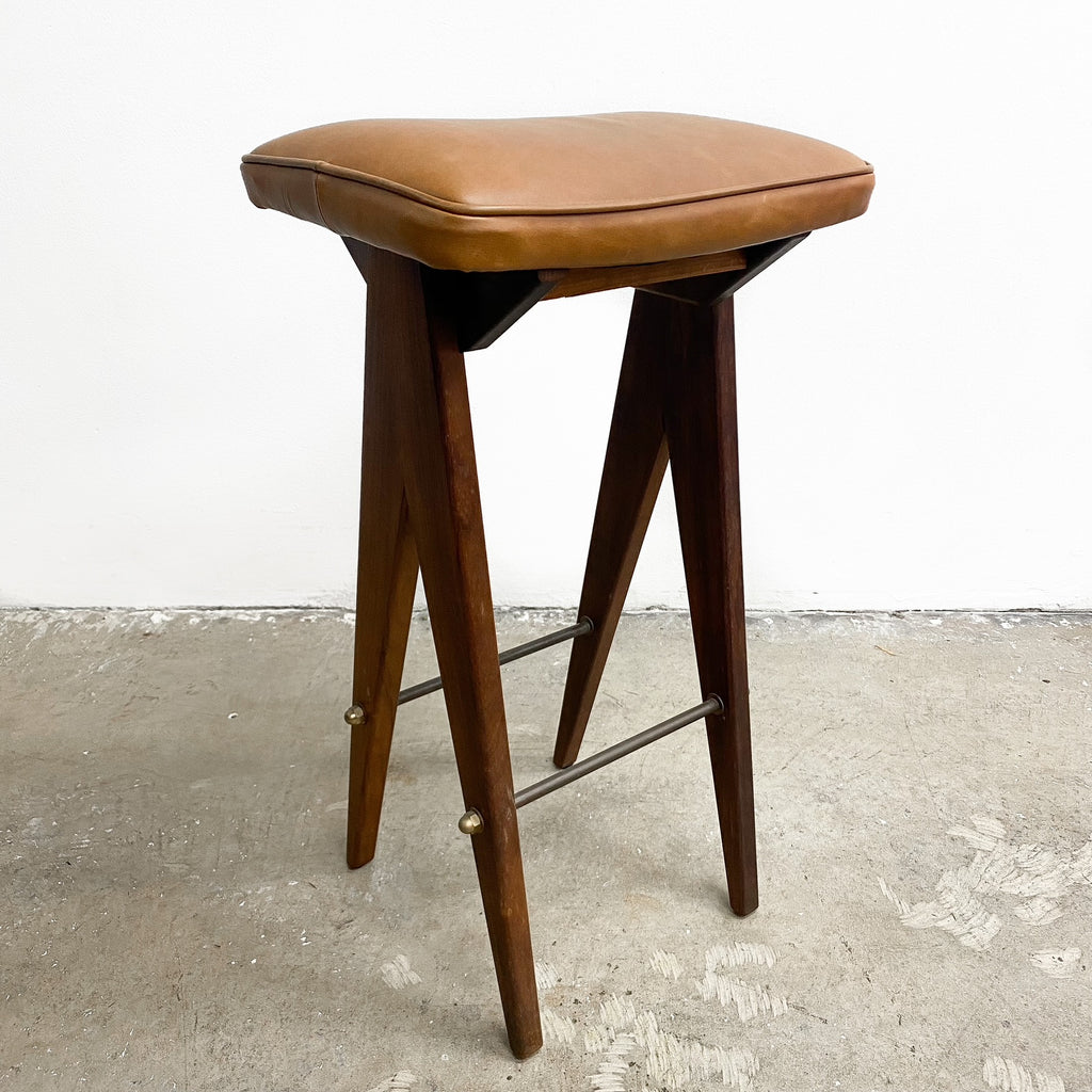 Mid Century Apollo Furniture Atomic Style Scissor Leg Bar Stool