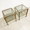 Pair Of Vintage Brass Side Tables With Glass Tops