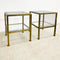 Pair Of Vintage Brass Side Tables With Glass Tops