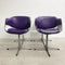 Set 4 C1970 Vintage Space Age Purple Vinyl Tub Swivel Dining Chairs