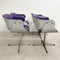 Set 4 C1970 Vintage Space Age Purple Vinyl Tub Swivel Dining Chairs