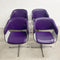 Set 4 C1970 Vintage Space Age Purple Vinyl Tub Swivel Dining Chairs