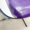 Set 4 C1970 Vintage Space Age Purple Vinyl Tub Swivel Dining Chairs