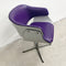 Set 4 C1970 Vintage Space Age Purple Vinyl Tub Swivel Dining Chairs