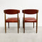 Set Of 4 Mid Century Danish Leather And Rosewood Dining Chairs