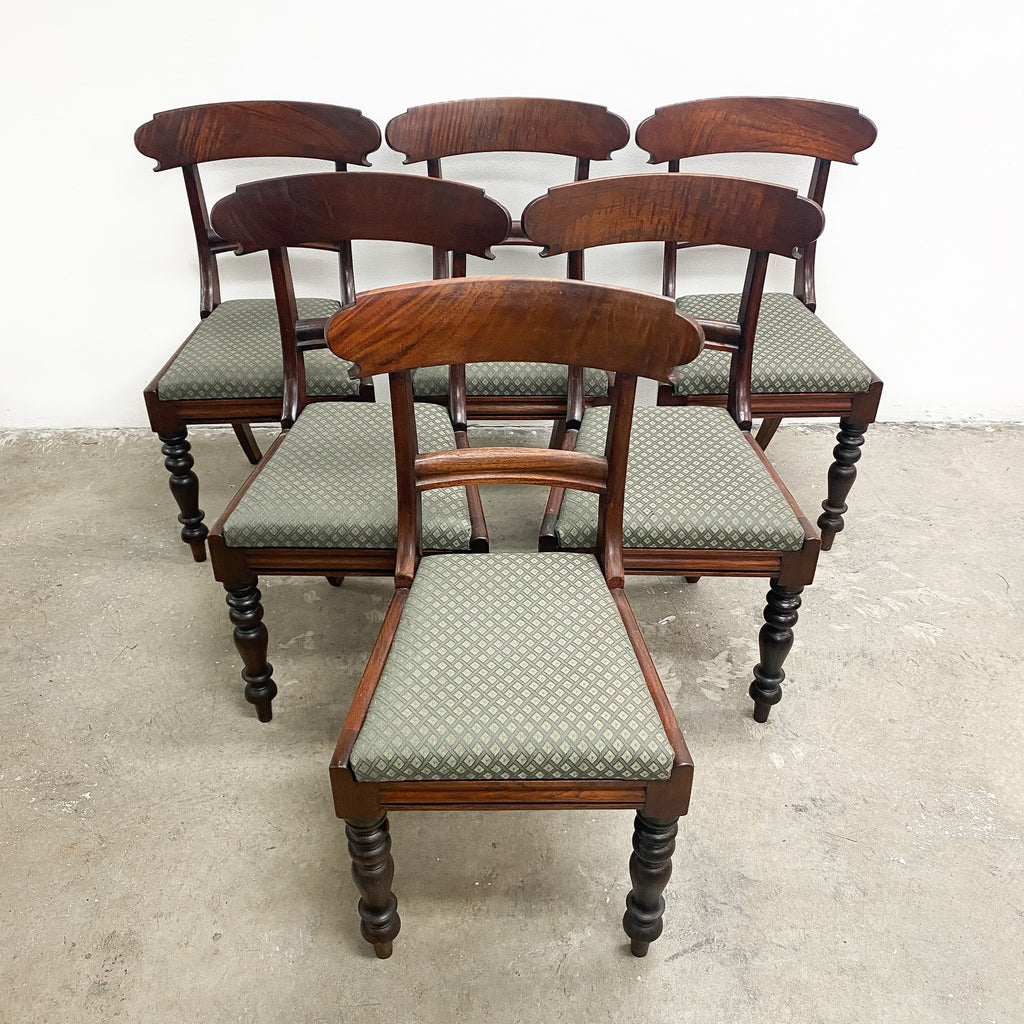 Suite Of Six Cedar Antique Dining Chairs