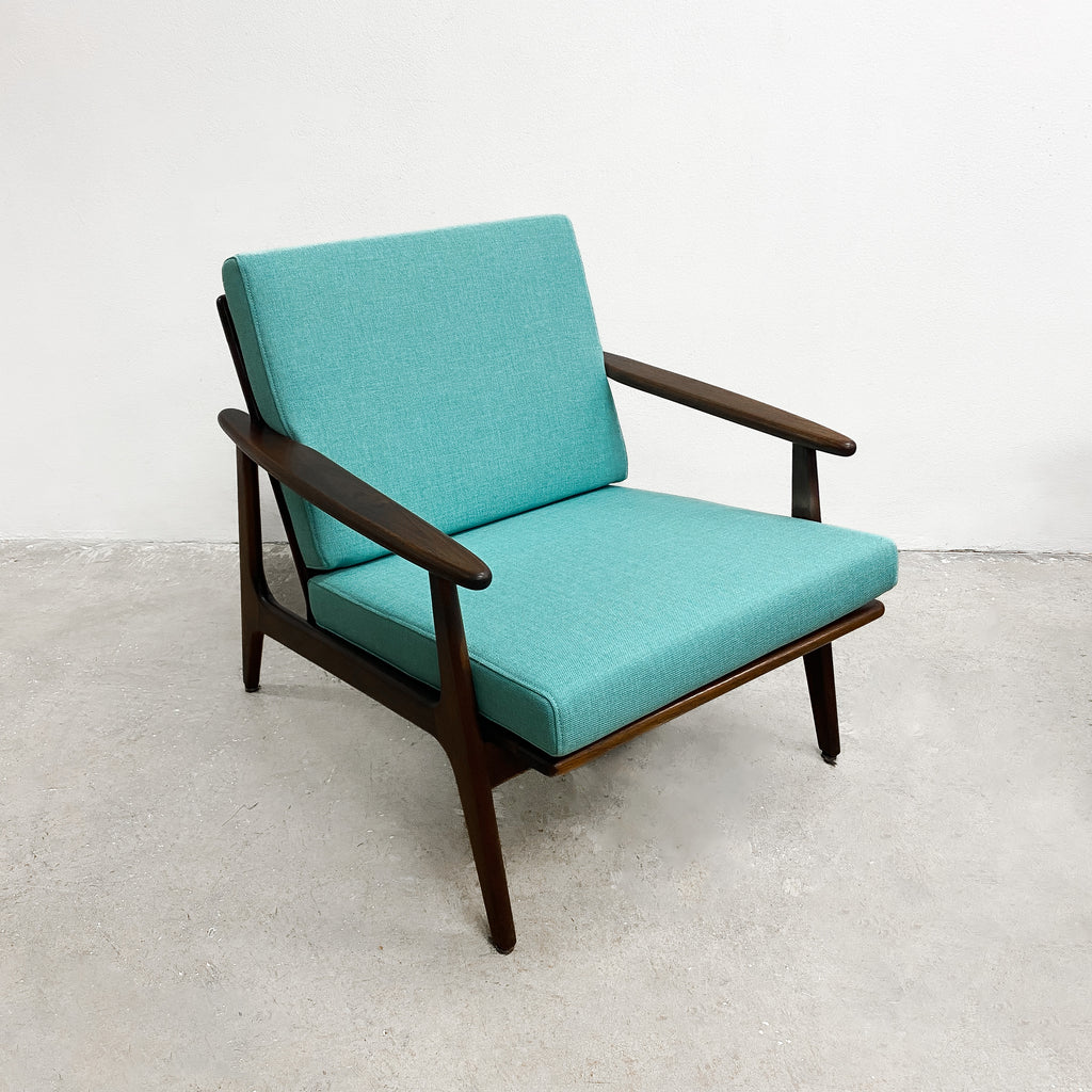 Mid Century Parker Rattan Back Armchairs - Restored And Newly Upholstered
