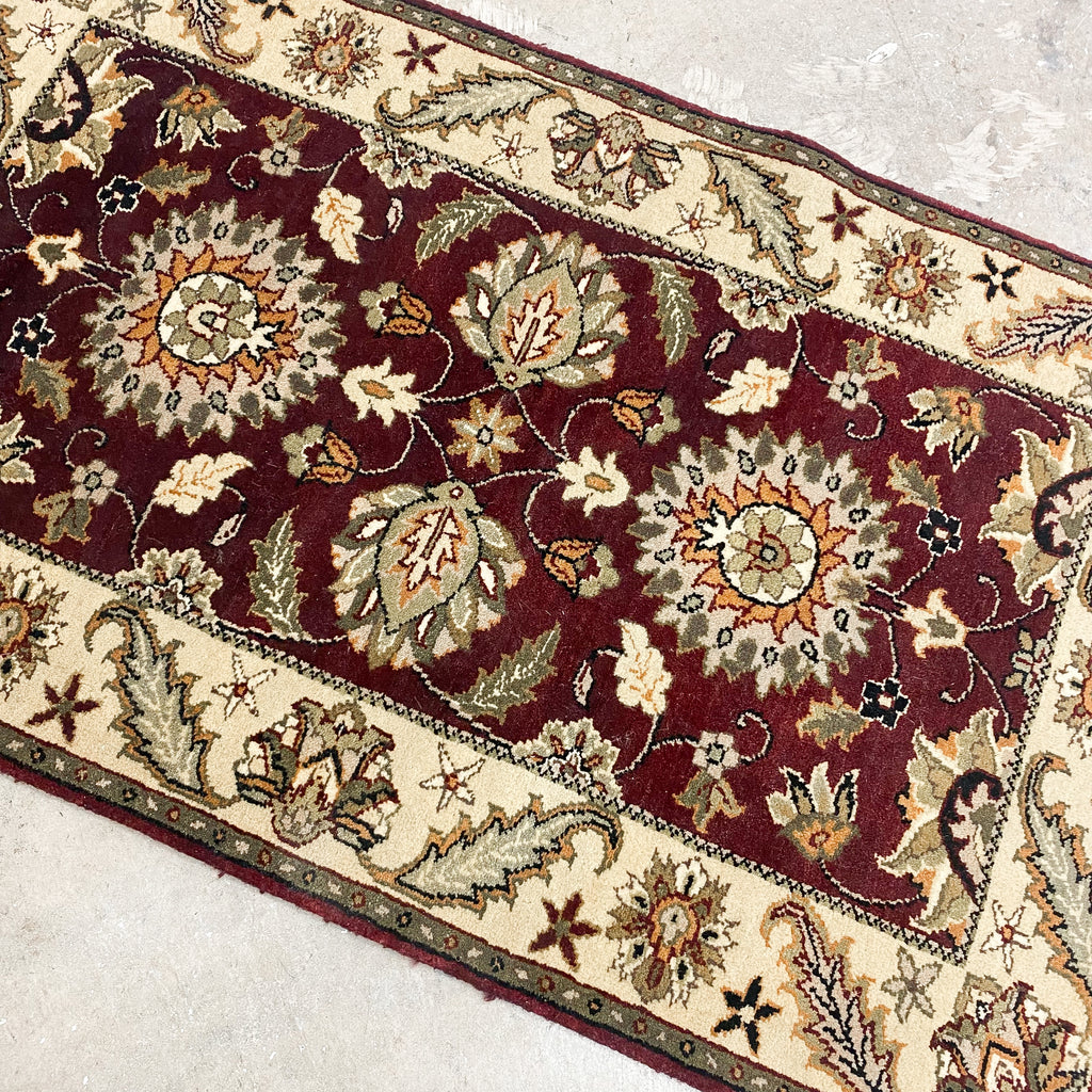 Quality Wool Rug With Red & Cream Tones