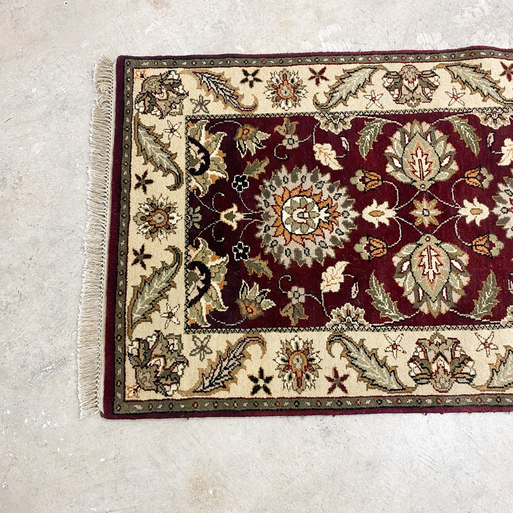 Quality Wool Rug With Red & Cream Tones