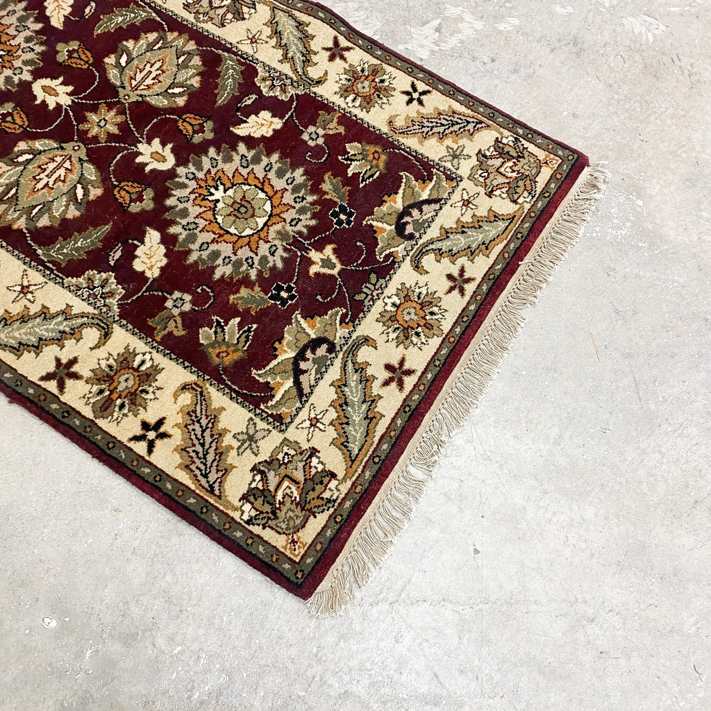 Quality Wool Rug With Red & Cream Tones