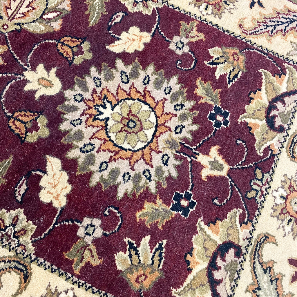 Quality Wool Rug With Red & Cream Tones