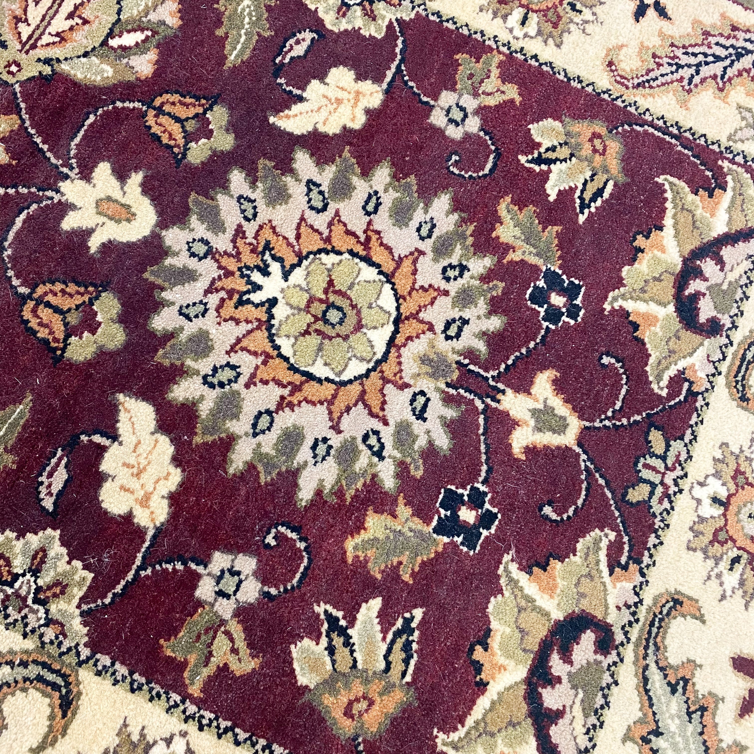 Quality Handmade Wool Rug With Reddish Brown & Cream Tones– The Design Ark