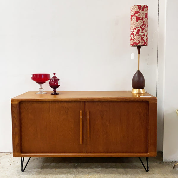 Mid Century 1960's Danish Teak Pin Leg sideboard By Dyrlund